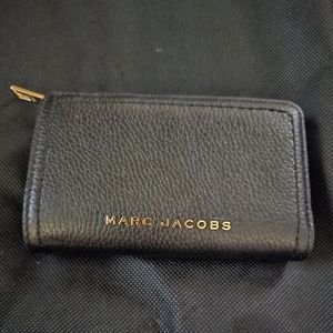 Marc Jacob Black Soft Leather Wallet with Double Coin Section with Zipper